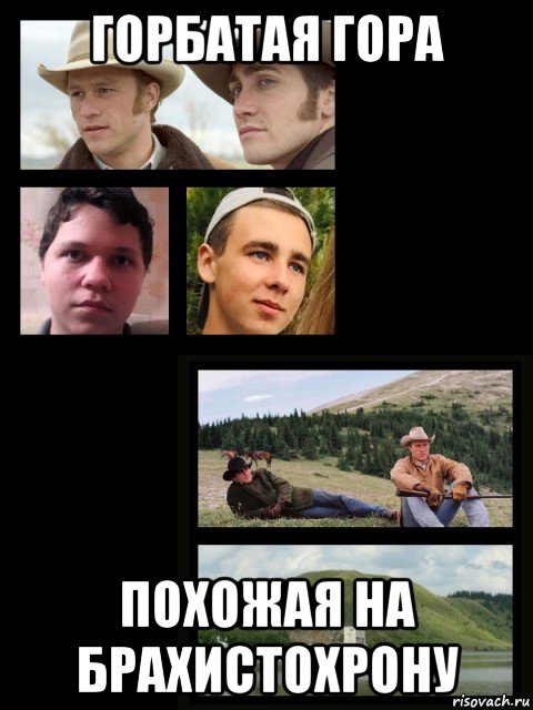 горбатая гора похожая на брахистохрону, Мем Два ковбоя