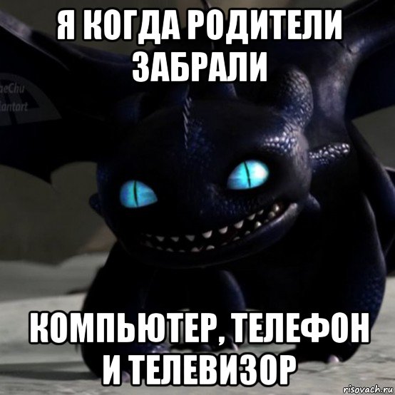 я когда родители забрали компьютер, телефон и телевизор
