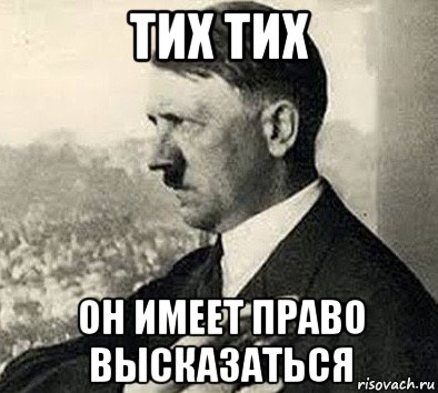 тих тих он имеет право высказаться, Мем Гитлер