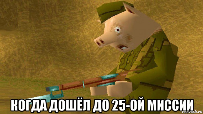  когда дошёл до 25-ой миссии, Мем Hogs Of War