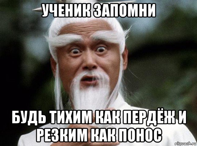 ученик запомни будь тихим как пердёж и резким как понос