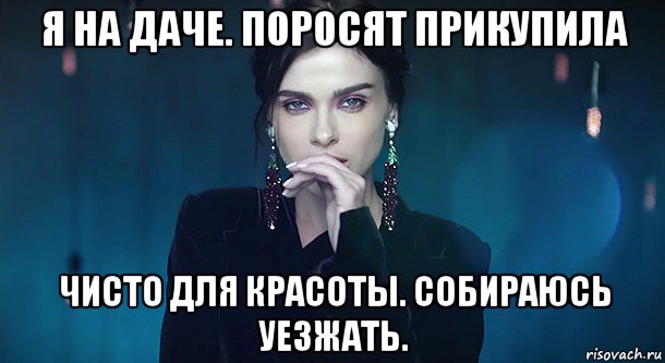 я на даче. поросят прикупила чисто для красоты. собираюсь уезжать.