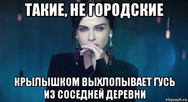 такие, не городские крылышком выхлопывает гусь из соседней деревни