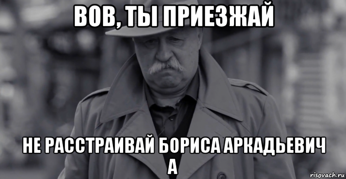 вов, ты приезжай не расстраивай бориса аркадьевич а