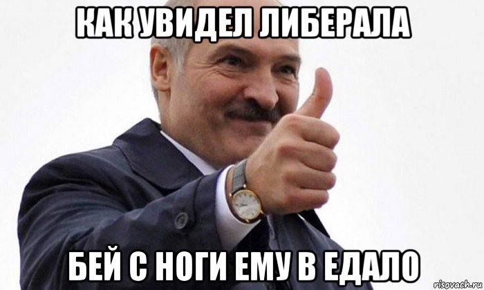 как увидел либерала бей с ноги ему в едало