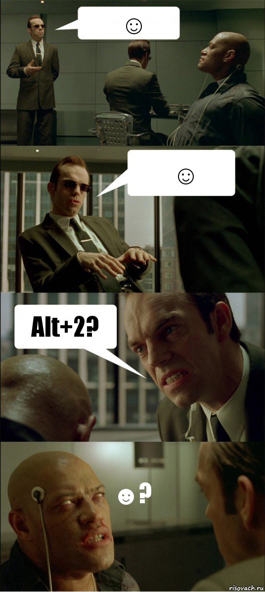 ☺ ☺ Alt+2? ☻?, Комикс Матрица