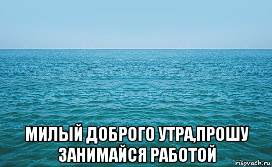  милый доброго утра,прошу занимайся работой, Мем Море