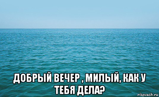  добрый вечер , милый, как у тебя дела?, Мем Море