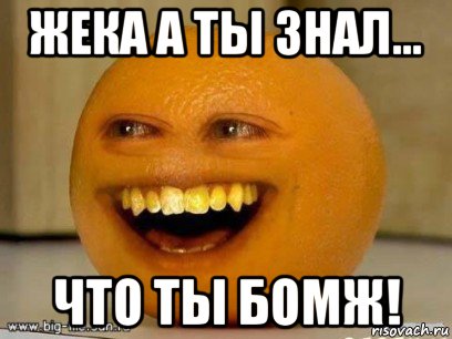 жека а ты знал... что ты бомж!, Мем Надоедливый апельсин