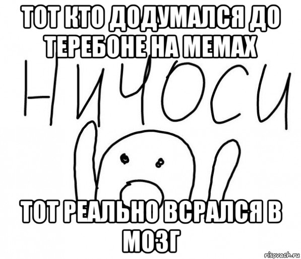 тот кто додумался до теребоне на мемах тот реально всрался в мозг, Мем  Ничоси