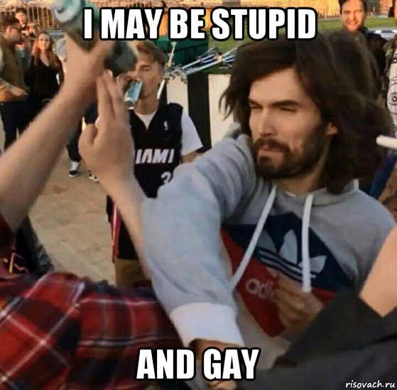 i may be stupid and gay, Мем Noize MC бьет по морде Хованскому