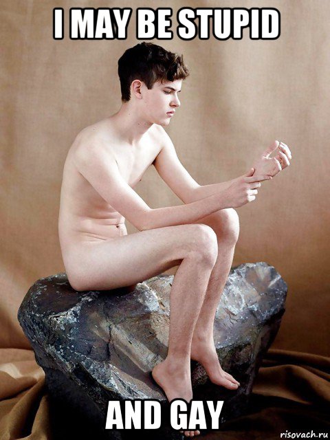 i may be stupid and gay, Мем Парень