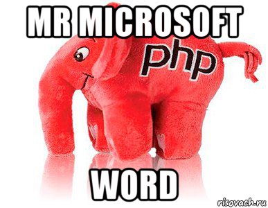 mr microsoft word, Мем php