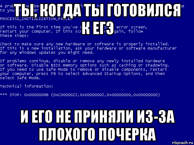 ты, когда ты готовился к егэ и его не приняли из-за плохого почерка