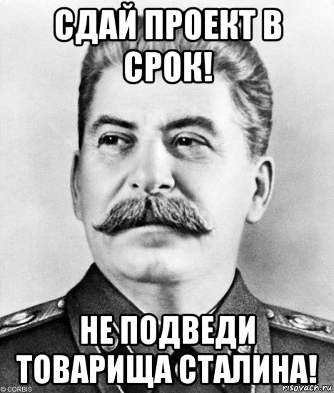 сдай проект в срок! не подведи товарища сталина!, Мем  Иосиф Виссарионович Сталин