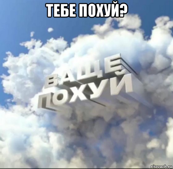 тебе похуй? , Мем Ваше похуй