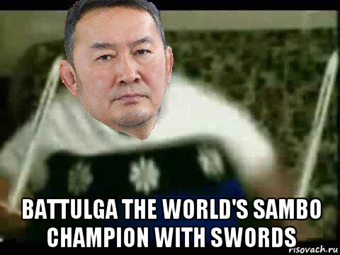  battulga the world's sambo champion with swords