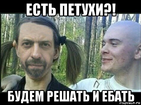 есть петухи?! будем решать и ебать