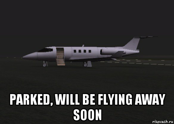  parked, will be flying away soon, Мем GTA SA Shamal parked with open stairs