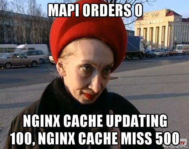 mapi orders 0 nginx cache updating 100, nginx cache miss 500