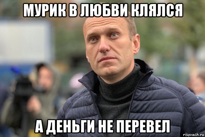 мурик в любви клялся а деньги не перевел, Мем Навальный лицо дебила