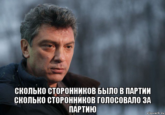  сколько сторонников было в партии сколько сторонников голосовало за партию, Мем Немцов