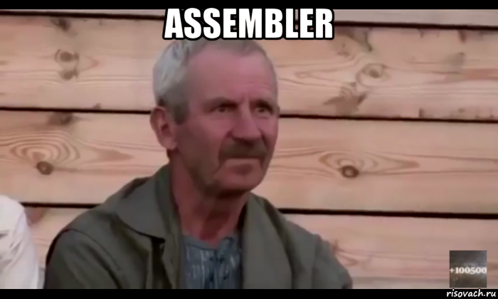 assembler , Мем  Охуевающий дед