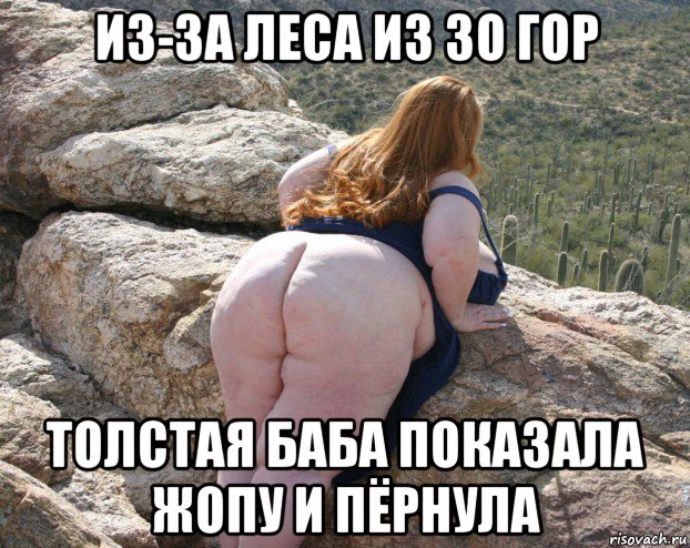 из-за леса из зо гор толстая баба показала жопу и пёрнула