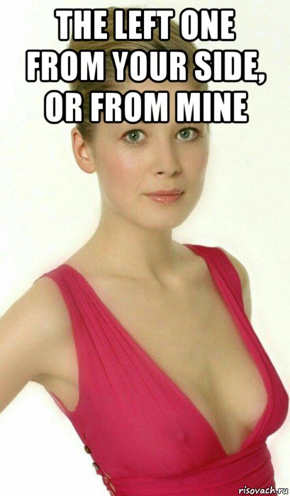 the left one from your side, or from mine , Мем Rosamund Pike