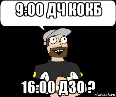 9:00 дч кокб 16:00 дзо ?