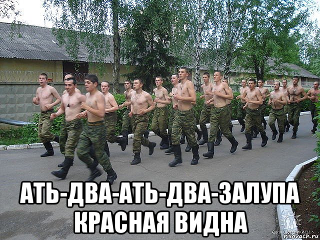  ать-два-ать-два-залупа красная видна, Мем Арму