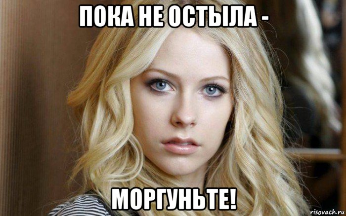 пока не остыла - моргуньте!