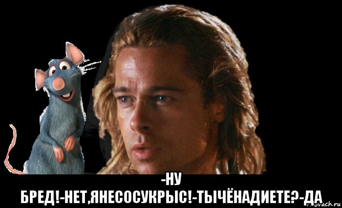  -ну бред!-нет,янесосукрыс!-тычёнадиете?-да, Мем Brad Pitt