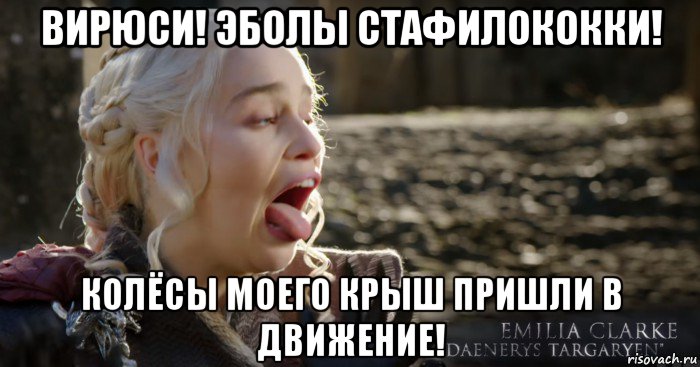 вирюси! эболы стафилококки! колёсы моего крыш пришли в движение!, Мем Дейнерис кривляется