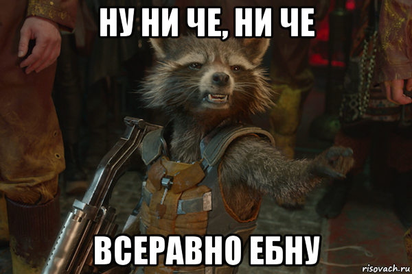 ну ни че, ни че всеравно ебну, Мем Енот Ракета