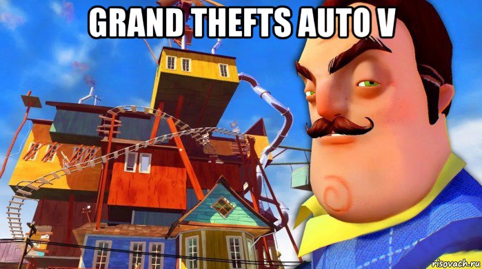 grand thefts auto v , Мем Хуй сосед привет