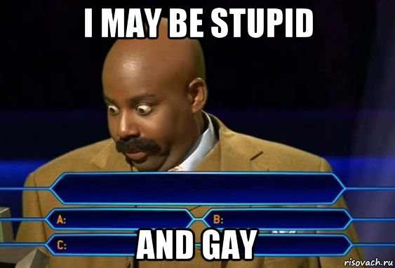 i may be stupid and gay, Мем Кто хочет стать милионером