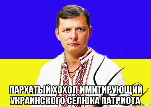 пархатый хохол имитирующий украинского селюка патриота, Мем Ляшко