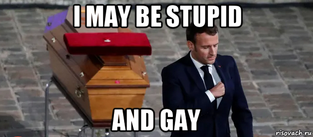 i may be stupid and gay, Мем Макрон