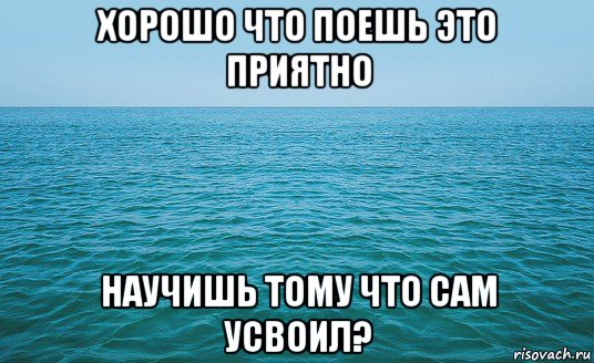 хорошо что поешь это приятно научишь тому что сам усвоил?, Мем Море