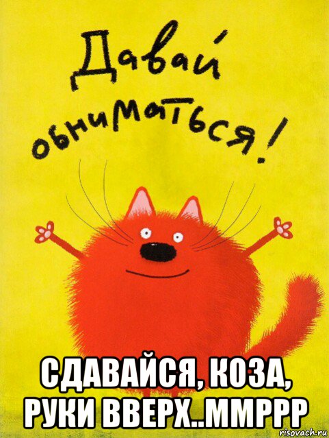  сдавайся, коза, руки вверх..ммррр, Мем Мррр