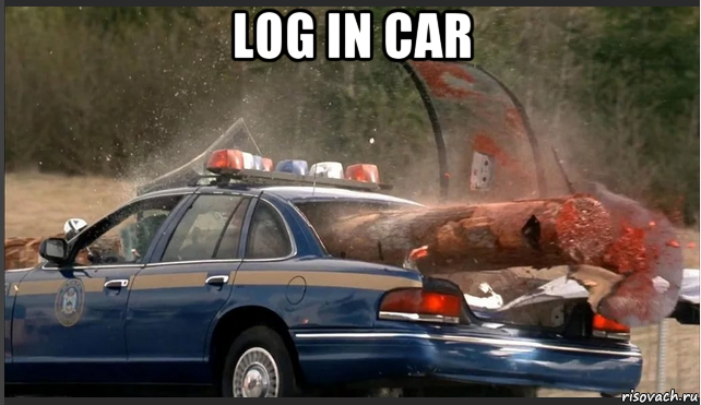 log in car , Мем Пункт назначения 2