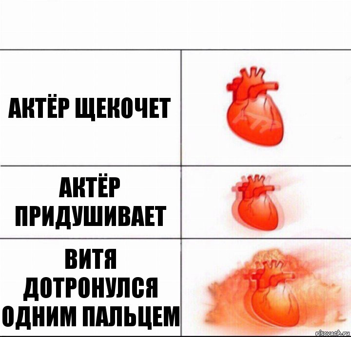 Актёр щекочет Актёр придушивает Витя дотронулся одним пальцем, Комикс  Расширяюшее сердце