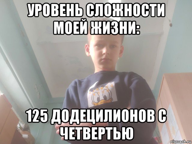 уровень сложности моей жизни: 125 додецилионов с четвертью