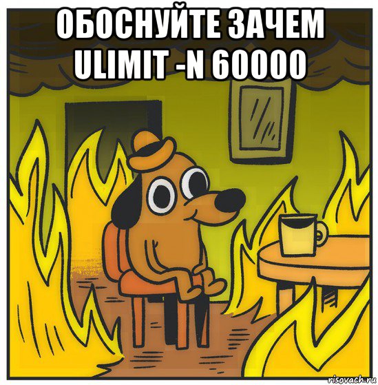 обоснуйте зачем ulimit -n 60000 