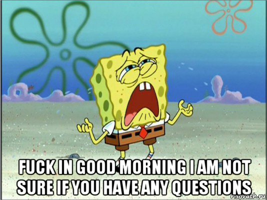  fuck in good morning i am not sure if you have any questions