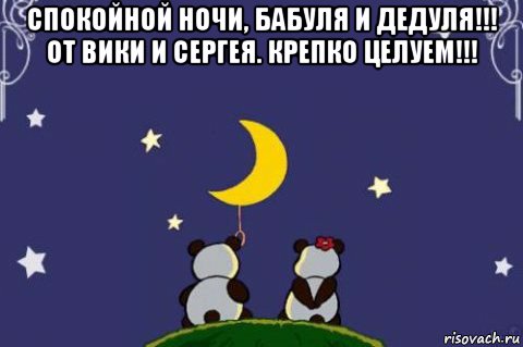 спокойной ночи, бабуля и дедуля!!! от вики и сергея. крепко целуем!!! 