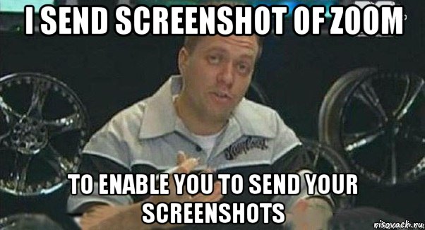 i send screenshot of zoom to enable you to send your screenshots