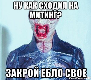 ну как сходил на митинг? закрой ебло свое, Мем Восставший из Ада