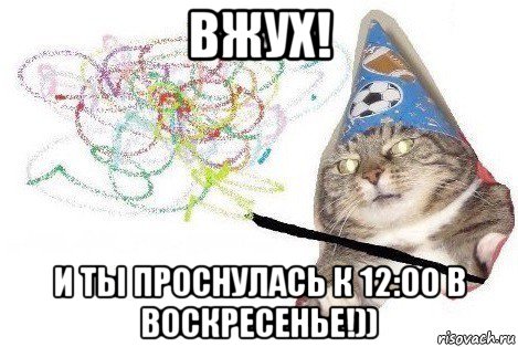 вжух! и ты проснулась к 12:00 в воскресенье!)), Мем Вжух мем